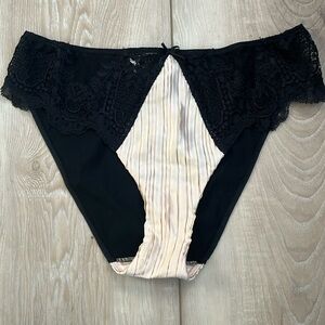 La Perla Panties Satin And Lace Black Size Medium NEW